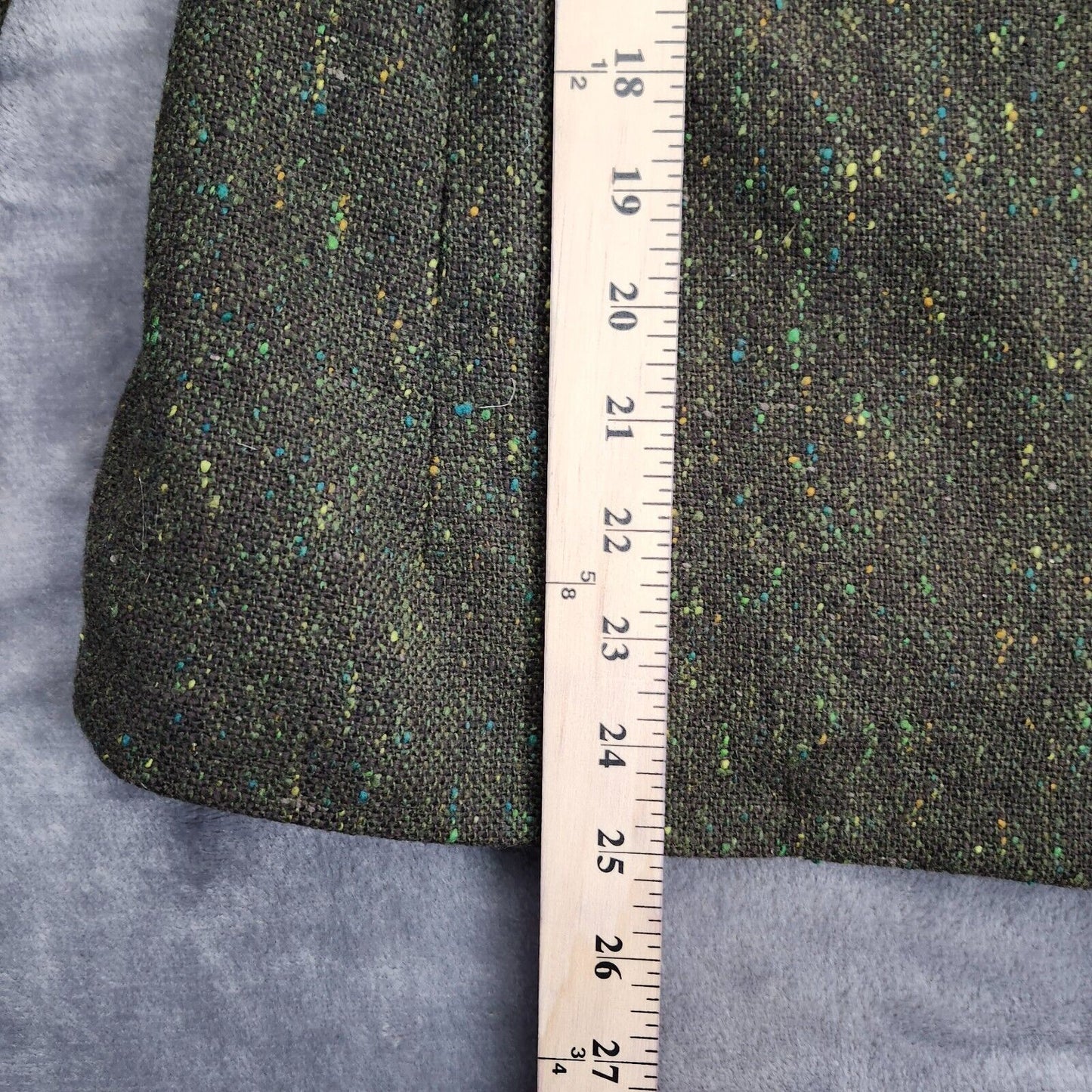 ANNE KLEIN Women's Green Flecked 100% Wool Zip Up Jacket Size 6P