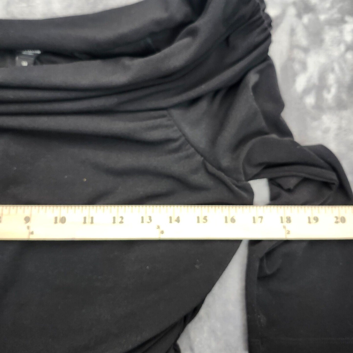 Ann Taylor Womens Black draped jersey top