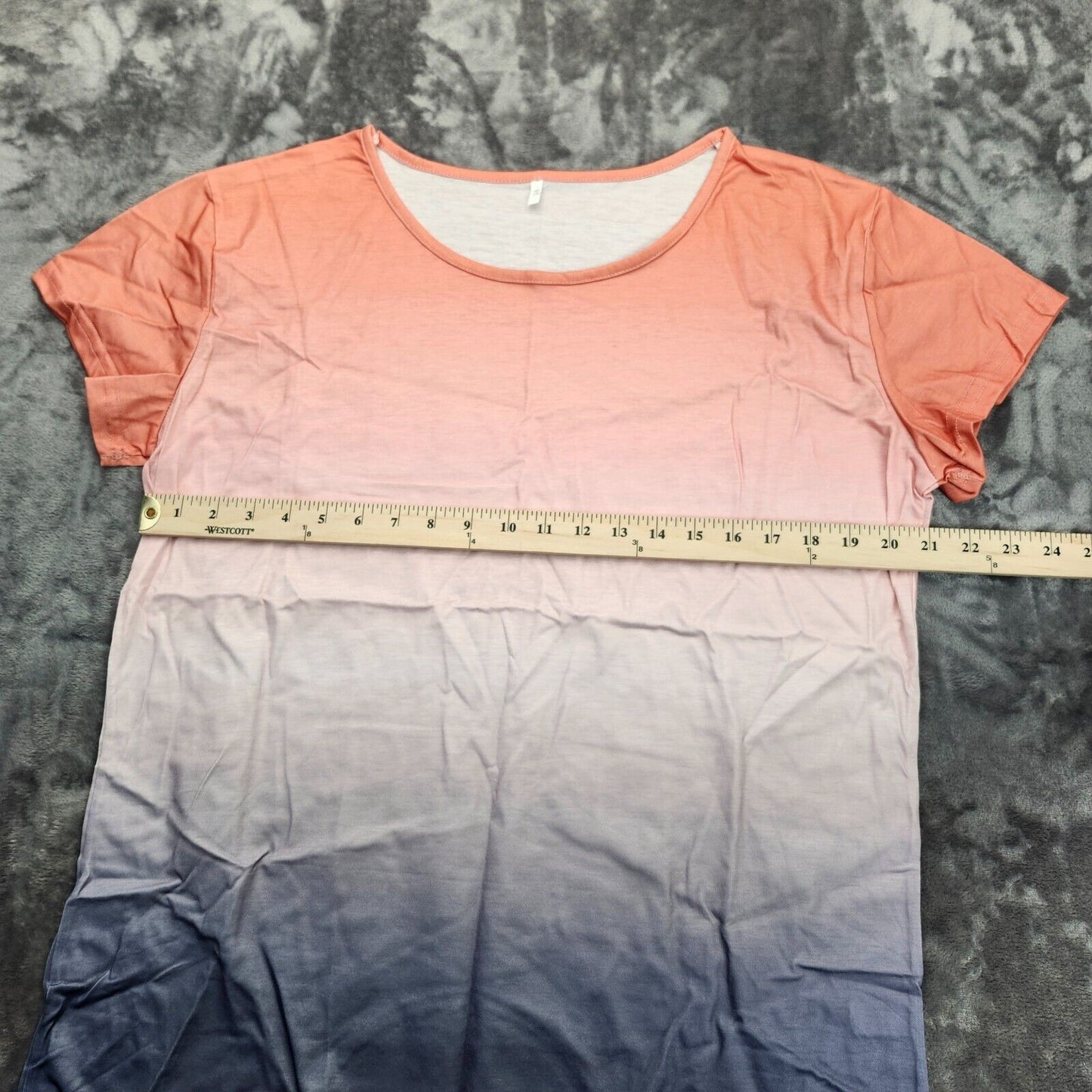 Womens Tie Dye Short Sleeve T Shirts Ombre Crew Neck Tops Loose Fit Athletic 3XL