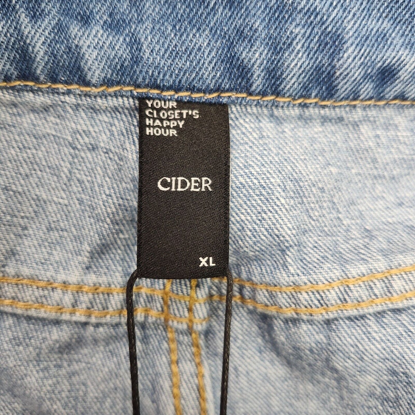 CIDER Womens Light Blue Denim Buckle Wide Leg Jumpsuit size XL