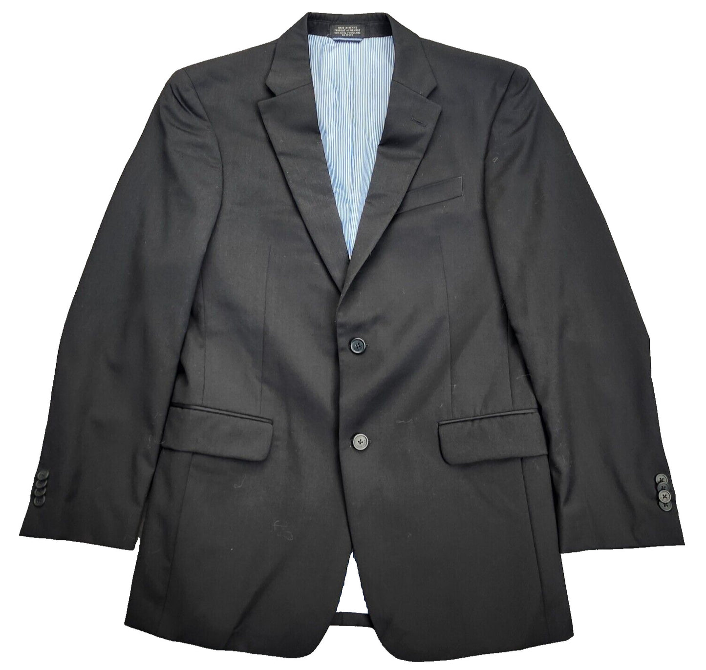 Tommy Hilfiger Suit Jacket Blazer Notch Lapel Black Size 38 Long 100% Wool