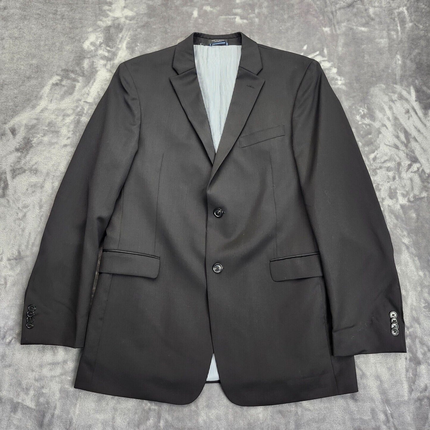 Tommy Hilfiger Black Suit Set 100% Wool Jacket 41 L Pants 32