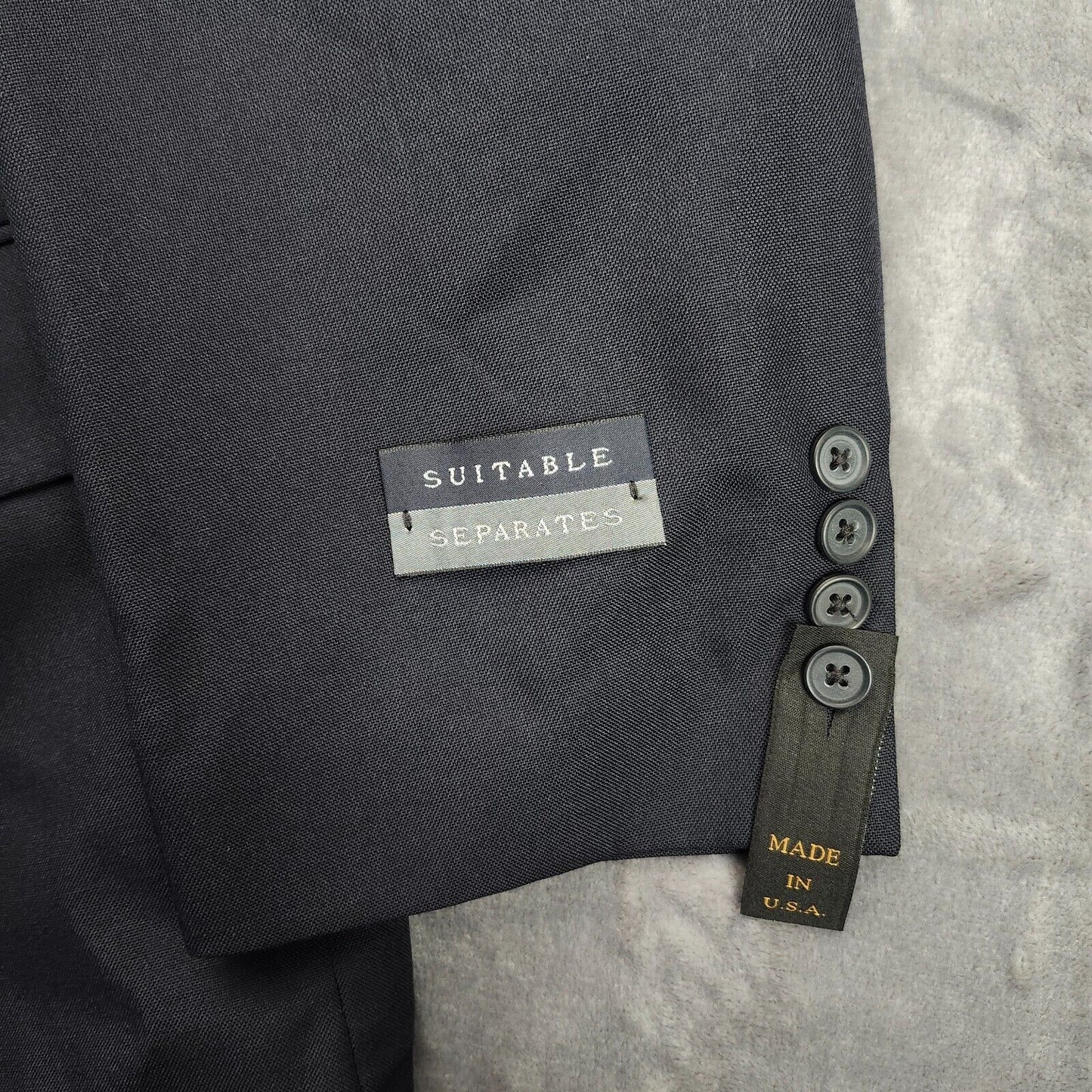 NWT Hardwick Clothes Men's Suit Jacket Black 46 Long Peak Lapel Double Breasted