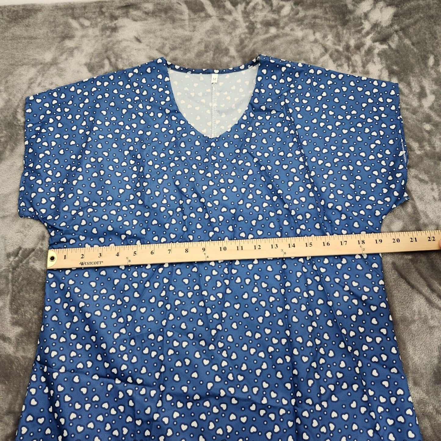 Casual Dresses Womens Polka Dot V Neck Loose Mid Short Blue Medium