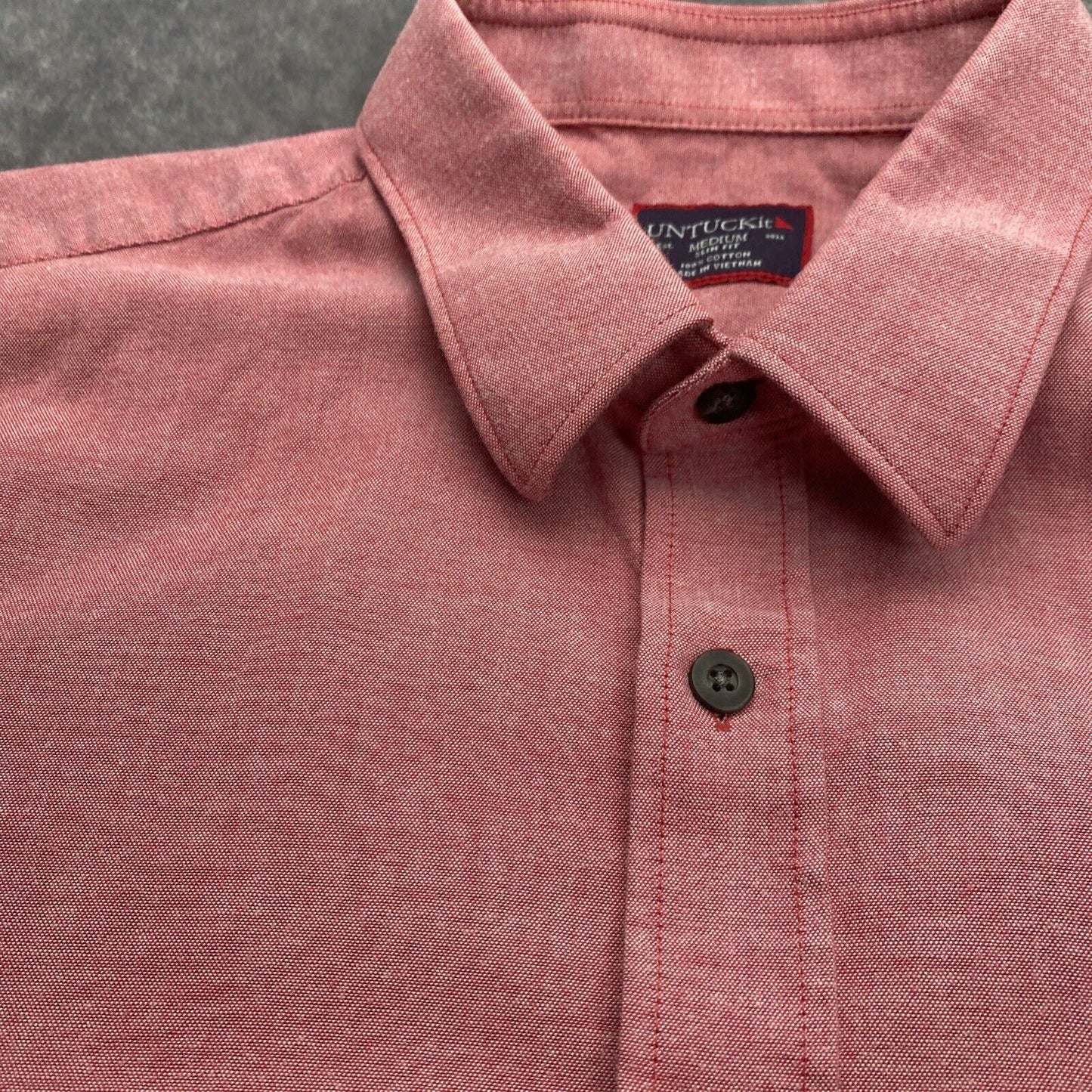 Mens Untuckit 100% Cotton Long Sleeve Casual Shirt Red Mens Size Medium
