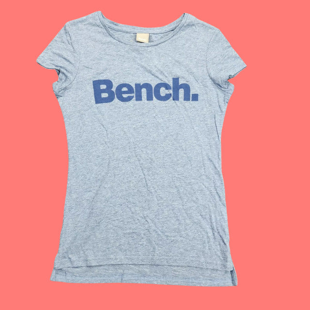 Bench Urban Wear Womens Cap sleeve T-Shirt Blue with Logo Size Small