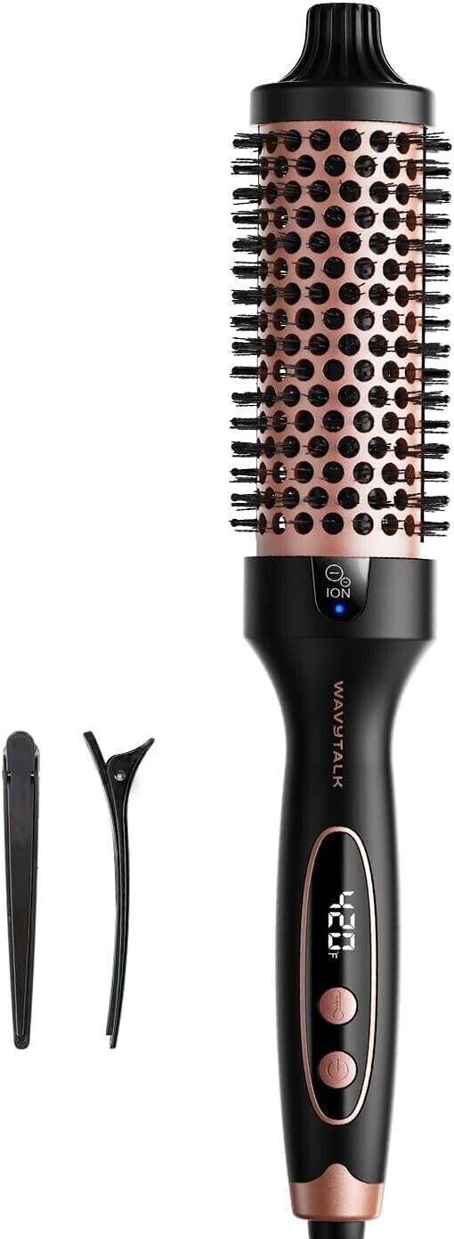 Wavytalk Thermal Brush, 1.5 Inch Blowout Express Ionic Heated Round Brush Rose