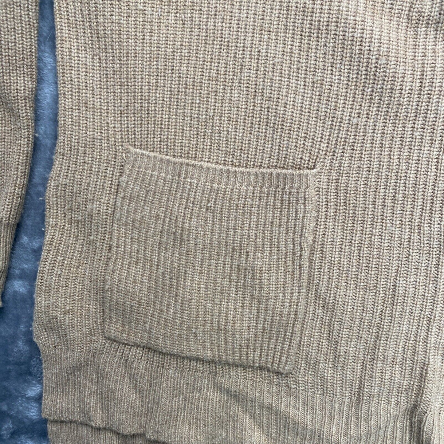 Madewell Glenbrook Half Zip Sweater Merino Wool High-Low Slouchy Brown Size M