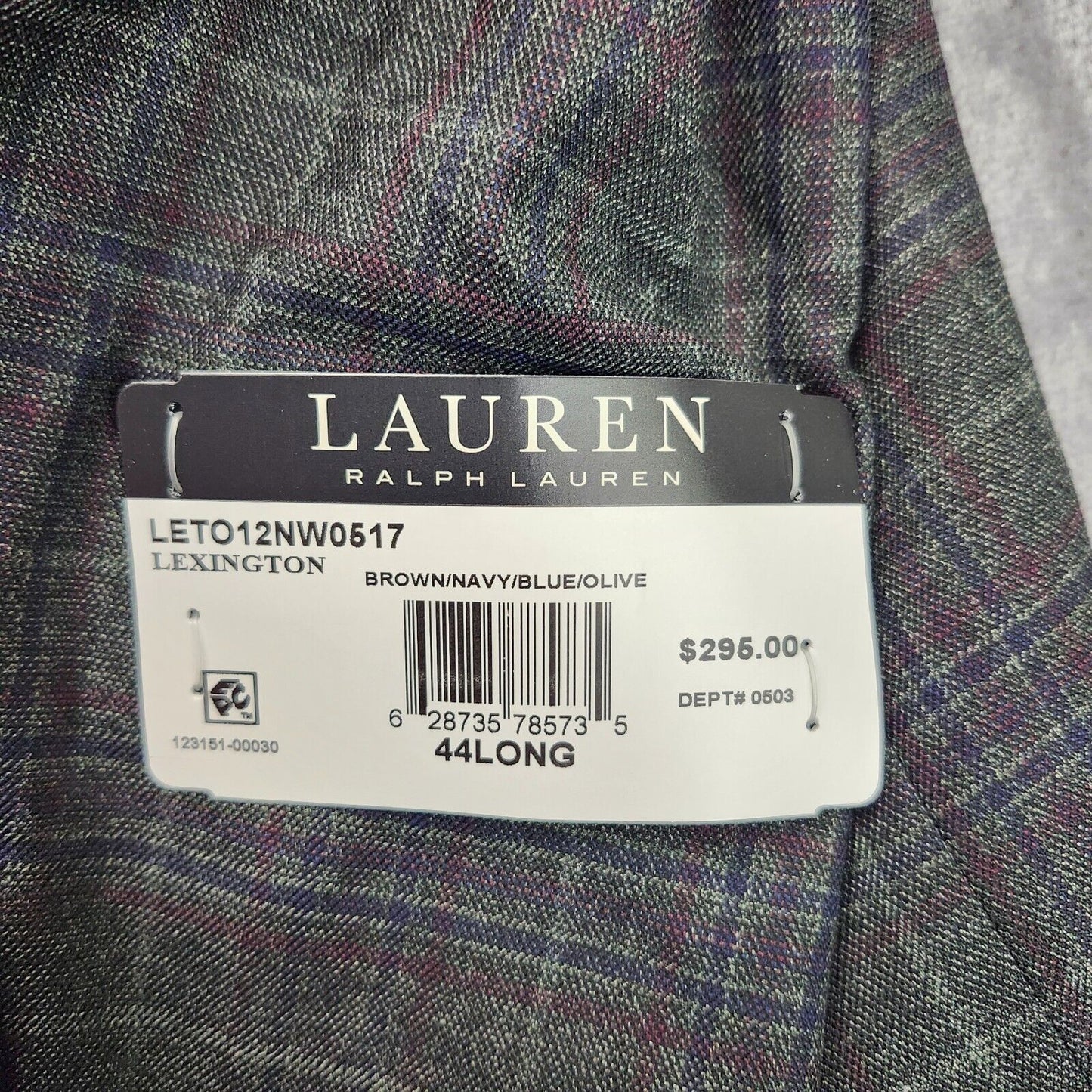 Lauren Ralph Lauren Polyester Green Plaid Suit Jacket Blazer 44L NWT