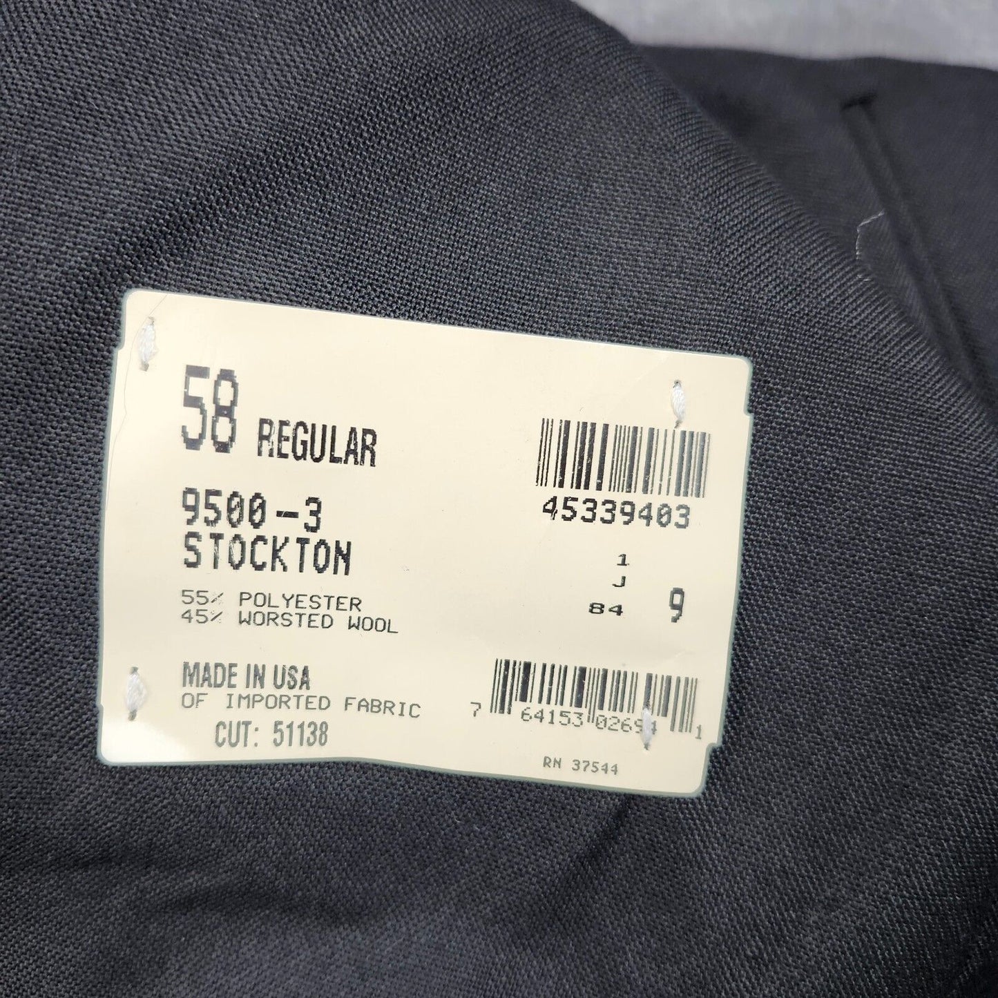 NWT Hardwick Clothes Men's Suit Jacket Black 58 Reg Peak Lapel Double Breasted