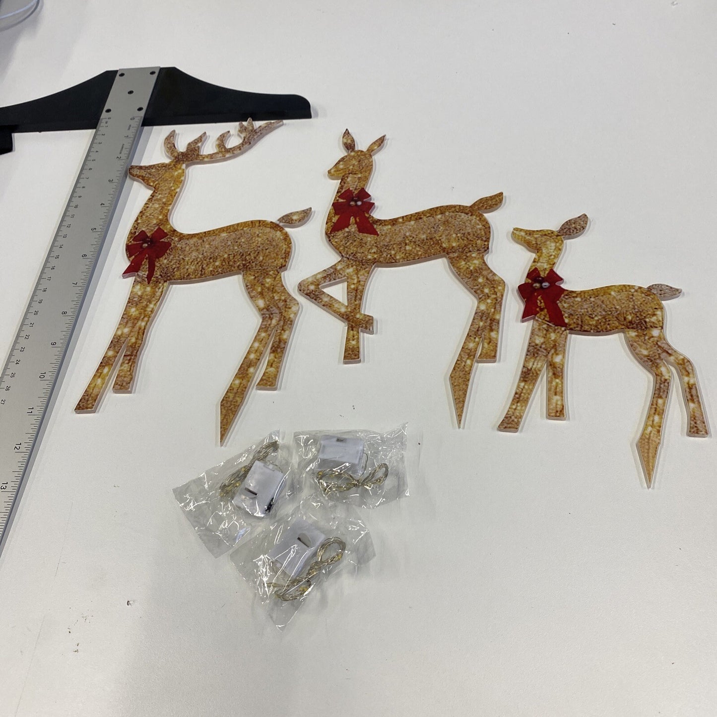 christmas reindeer 3 pack with lights craft kit