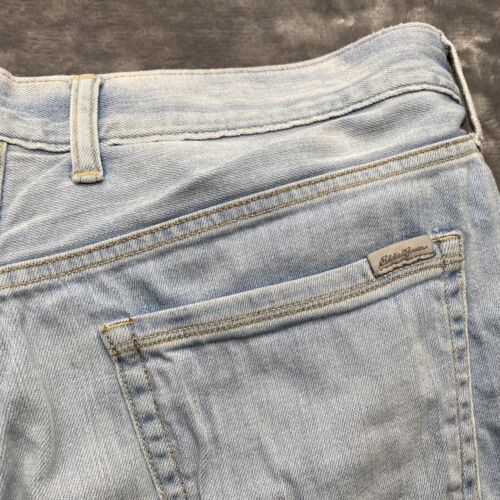 Eddie Bauer Shorts Womens 14 Light Wash Cuffed Boyfriend Stretch Blue Denim