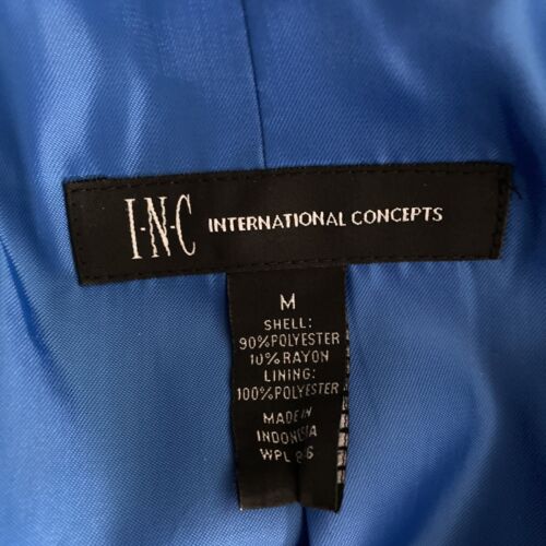 Inc International Concepts Mens Blazer Size MEDIUM Gray With Blue Lining