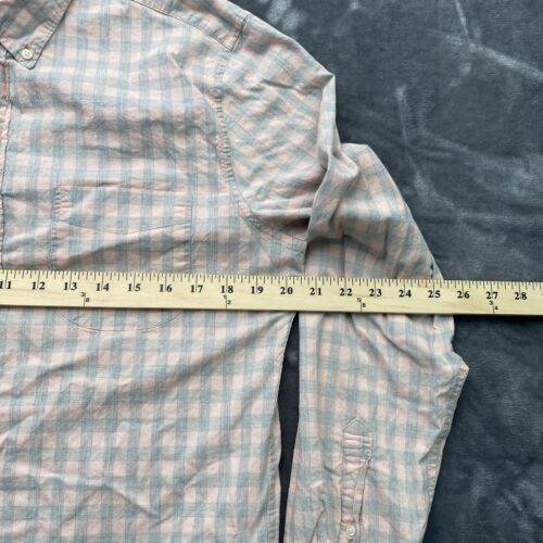 J Crew Secret Wash Shirting Mens Casual Dress Shirt Pink And Blue Pattern Size M