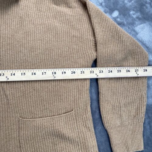 Madewell Glenbrook Half Zip Sweater Merino Wool High-Low Slouchy Brown Size M