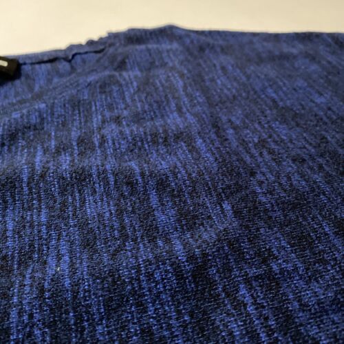 DKNY Jeans Shirt Top Women SMALL Electric Blue Marled Knit Pullover Short Sleeve