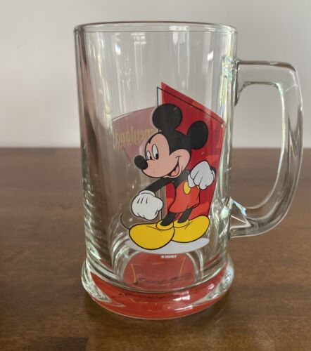 Vintage Disneyland Resort Mickey Mouse Collectible Glass Mug