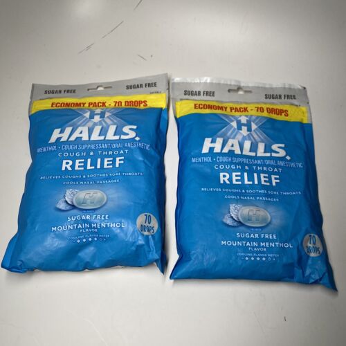 HALLS Sugar Free Cough Treatment - 70 Drops (2 Pack)