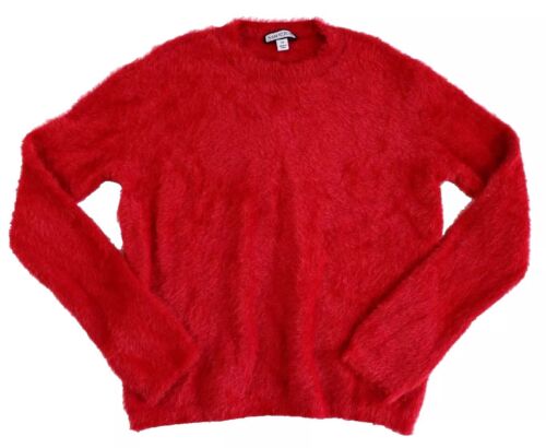 Sam And Jess Womens Sweater Pullover Comfort Fuzzy Long Sleeve Top Red Size XS