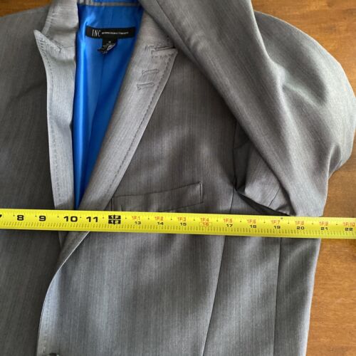 Inc International Concepts Mens Blazer Size MEDIUM Gray With Blue Lining