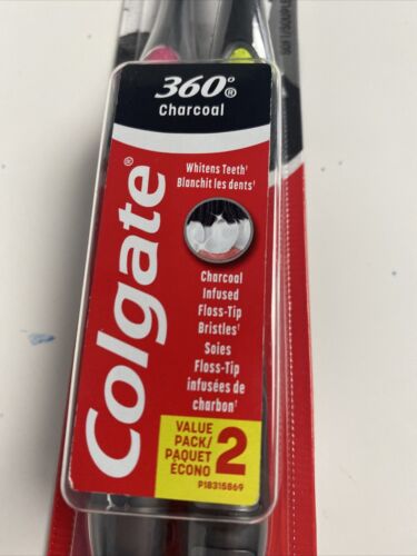 Colgate 360 2-Pack Charcoal Soft Bristles Toothbrush