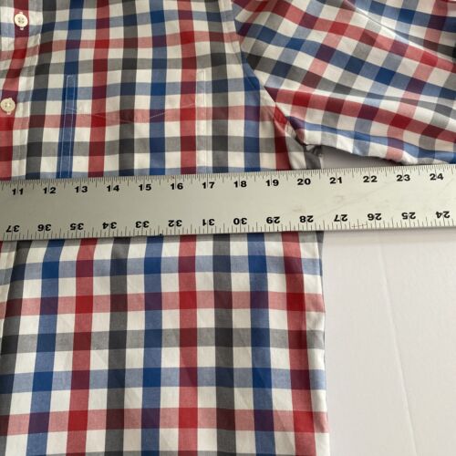 Jack Spade Blue Check Classic Long Sleeve Casual Mens Button Down Blue Red (med)