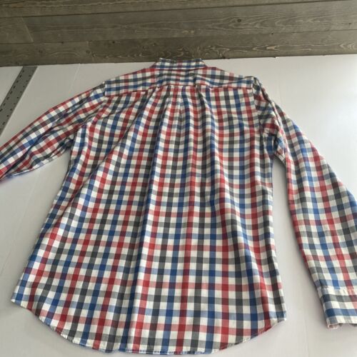 Jack Spade Blue Check Classic Long Sleeve Casual Mens Button Down Blue Red (med)