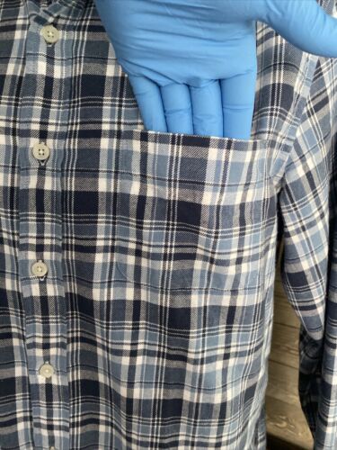 J Crew Mens Flannel Size L Blue NEW