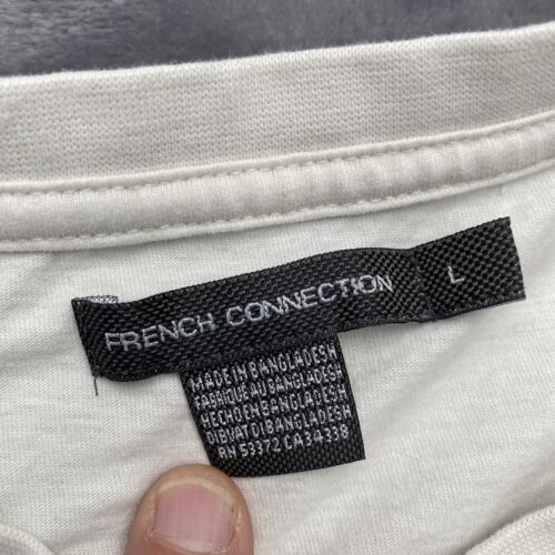 FRENCH CONNECTION T-Shirt Men Sneaker Embroidered Stitch HipHop Tee Large