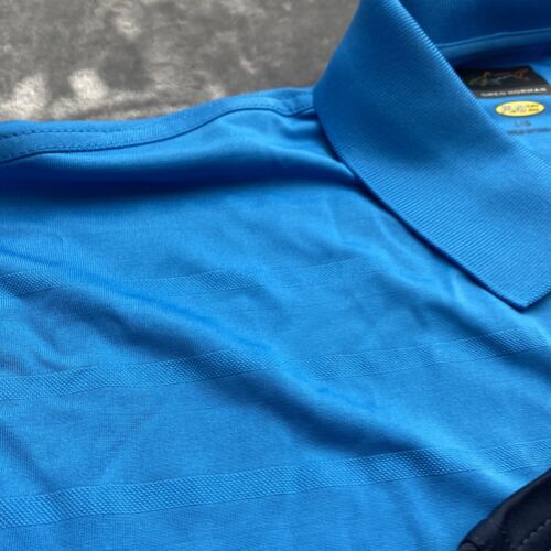 Greg Norman Golf Polo Shirt Men's Play Dry Performance Blue Bundle of 2 Shirts