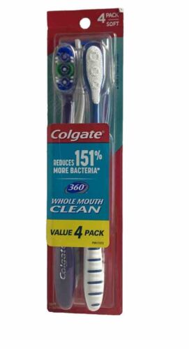 Colgate 360 Adult Toothbrush Soft Whole Mouth Clean With Polish Cups 4 Count