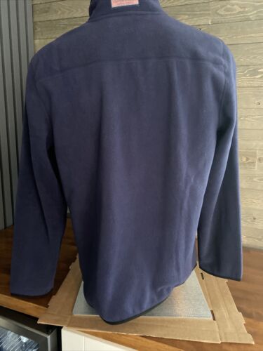 Vineyard Vines Mens Large 1/4 Button Fleece Pullover BLUE