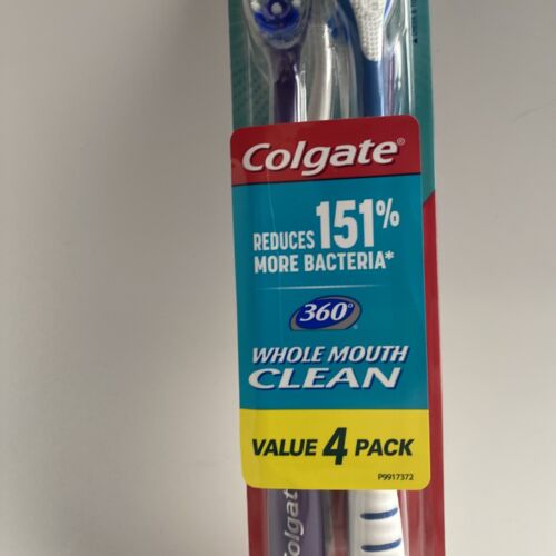 Colgate 360 Adult Toothbrush Soft Whole Mouth Clean With Polish Cups 4 Count