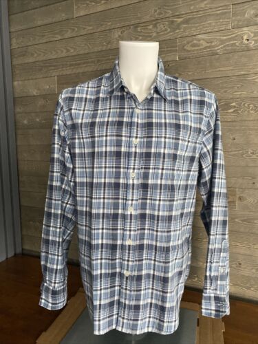 J Crew Mens Flannel Size L Blue NEW