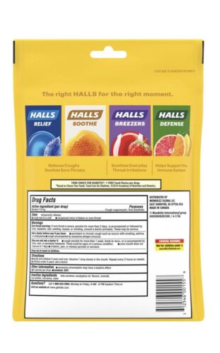 Halls Sugar Free Cough Drops - Honey Lemon - 70ct