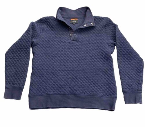 Jack Spade Sweater Mens Medium Blue Half Button Pullover Pillow Stitch