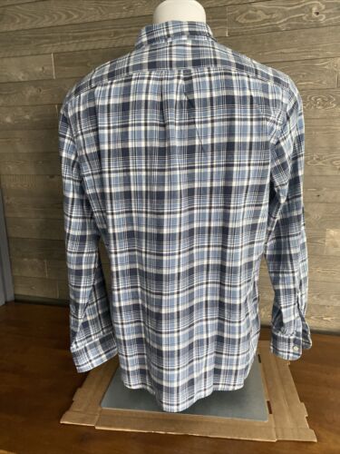 J Crew Mens Flannel Size L Blue NEW