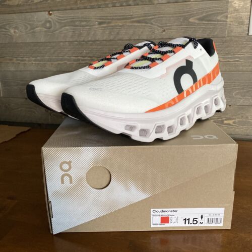 ON Running Size 11.5 - Cloudmonster Undyed White Flame Running / Walking Sneaker