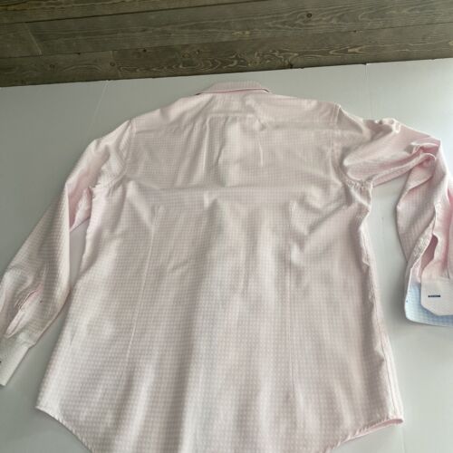 Report Collection  Long Sleeve Button-down Dress Shirt Pink (blue Trim) Medium