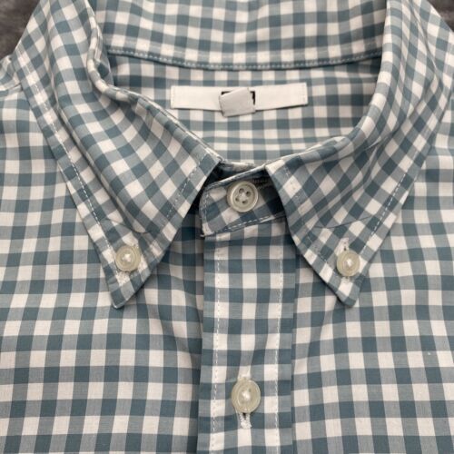 Uniqlo Button Down Green Gingham Men's Dress Shirt Size M