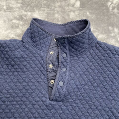 Jack Spade Sweater Mens Medium Blue Half Button Pullover Pillow Stitch