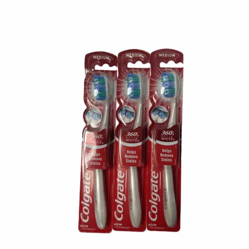 Colgate 360 Optic White Toothbrush - Medium - 3 Pack