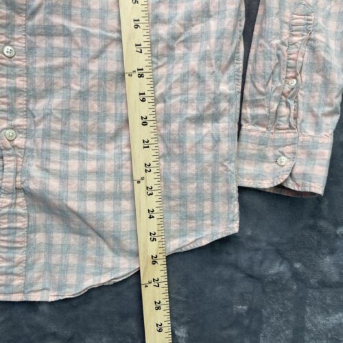 J Crew Secret Wash Shirting Mens Casual Dress Shirt Pink And Blue Pattern Size M