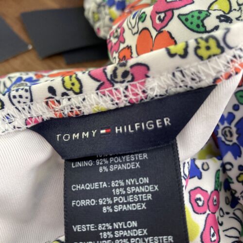 Tommy Hilfiger MULTI Tie-Strap Printed Bralette Swim Top, US Medium