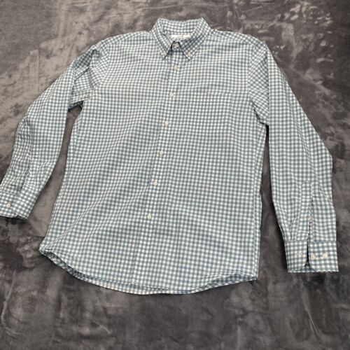 Uniqlo Button Down Green Gingham Men's Dress Shirt Size M