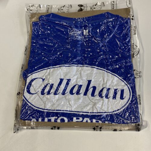 Crazy Dog Mens Callahan Auto Parts T Shirt Blue Size Medium