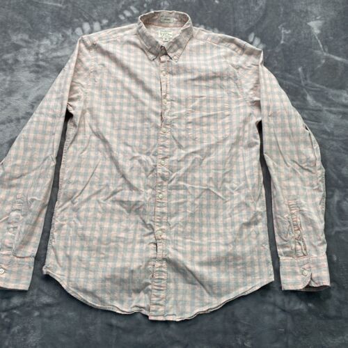 J Crew Secret Wash Shirting Mens Casual Dress Shirt Pink And Blue Pattern Size M