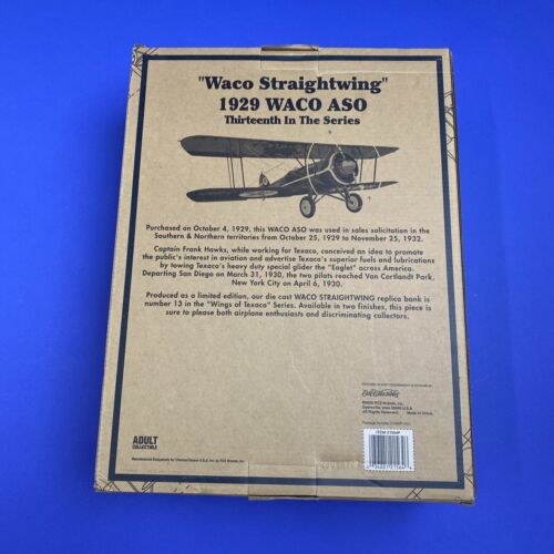 WINGS OF TEXACO "WACO STRAIGHTWING" 1929 WACO ASO BANK  #13 IN A SERIES 21564P