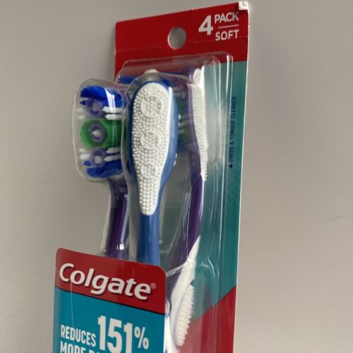 Colgate 360 Adult Toothbrush Soft Whole Mouth Clean With Polish Cups 4 Count