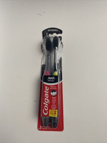 Colgate 360 2-Pack Charcoal Soft Bristles Toothbrush